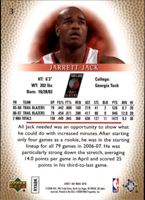 2007/2008 SP Authentic (Upper Deck) Basketball - Picture 7 of 269