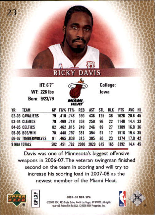 2007/2008 SP Authentic (Upper Deck) Basketball - Picture 47 of 269