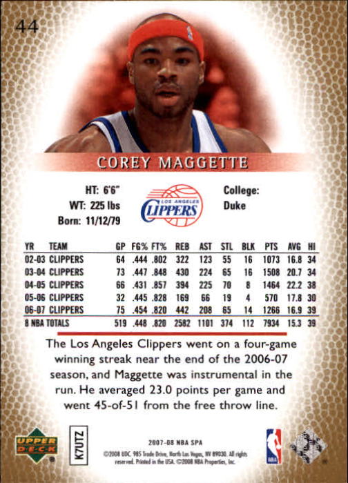 2007/2008 SP Authentic (Upper Deck) Basketball - Picture 89 of 269