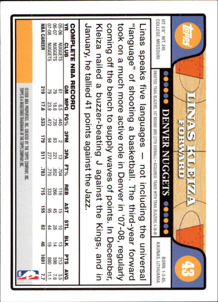 2008-09 Topps Basketball Card Pick - Picture 73 of 391