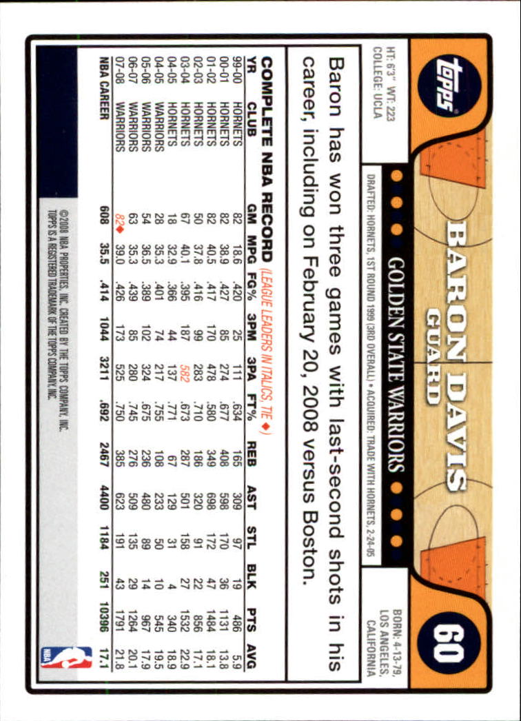 2008-09 Topps Basketball Card Pick - Picture 107 of 391