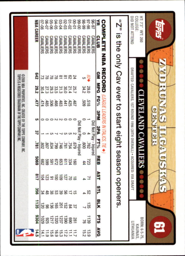 2008-09 Topps Basketball Card Pick - Picture 109 of 391