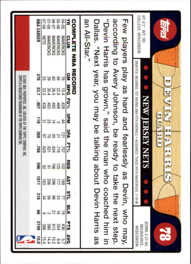 2008-09 Topps Basketball Card Pick - Picture 143 of 391