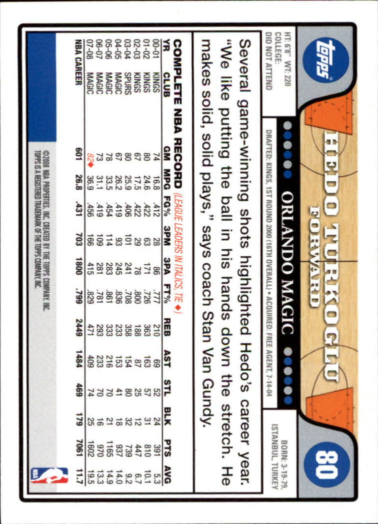 2008-09 Topps Basketball Card Pick - Picture 147 of 391