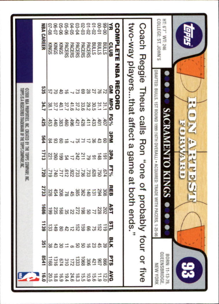 2008-09 Topps Basketball Card Pick - Picture 173 of 391