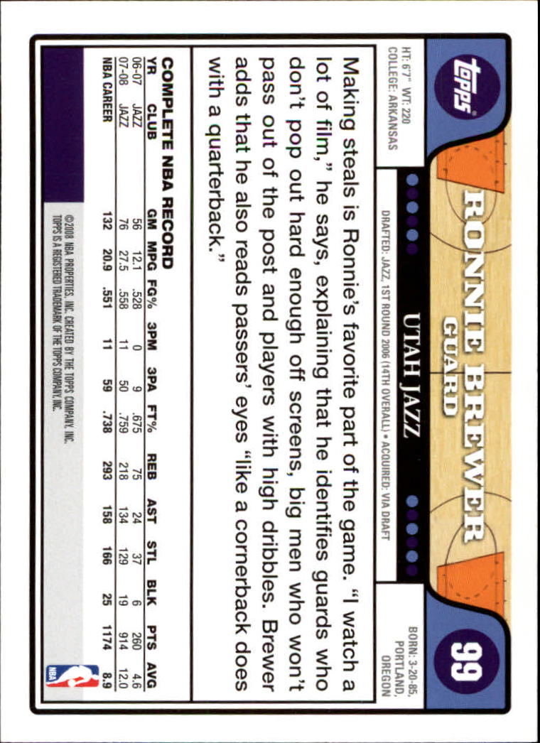 2008-09 Topps Basketball Card Pick - Picture 185 of 391