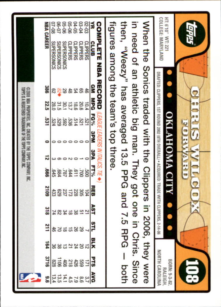 2008-09 Topps Basketball Card Pick - Picture 201 of 391