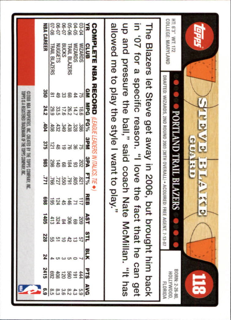 2008-09 Topps Basketball Card Pick - Picture 219 of 391