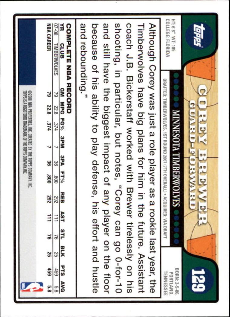 2008-09 Topps Basketball Card Pick - Picture 241 of 391