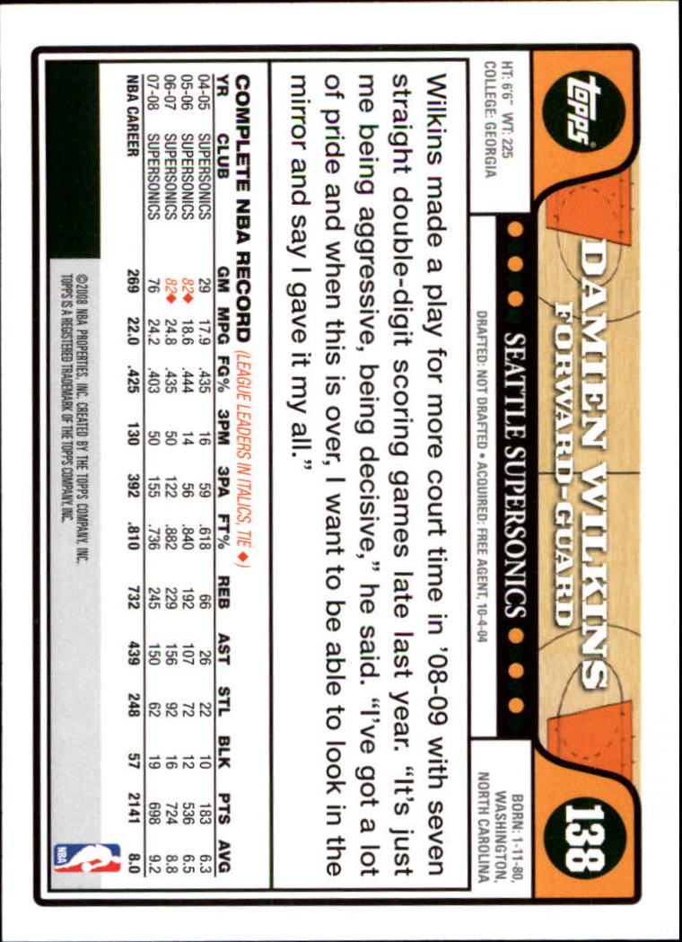 2008-09 Topps Basketball Card Pick - Picture 259 of 391