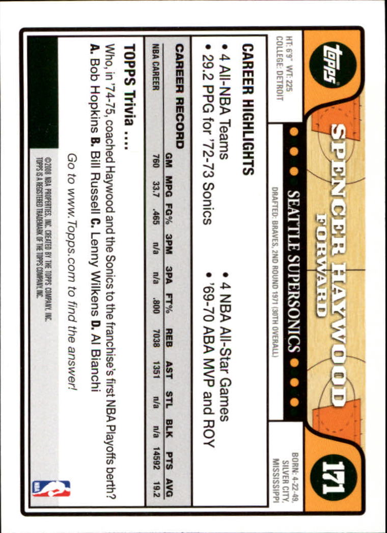 2008-09 Topps Basketball Card Pick - Picture 325 of 391