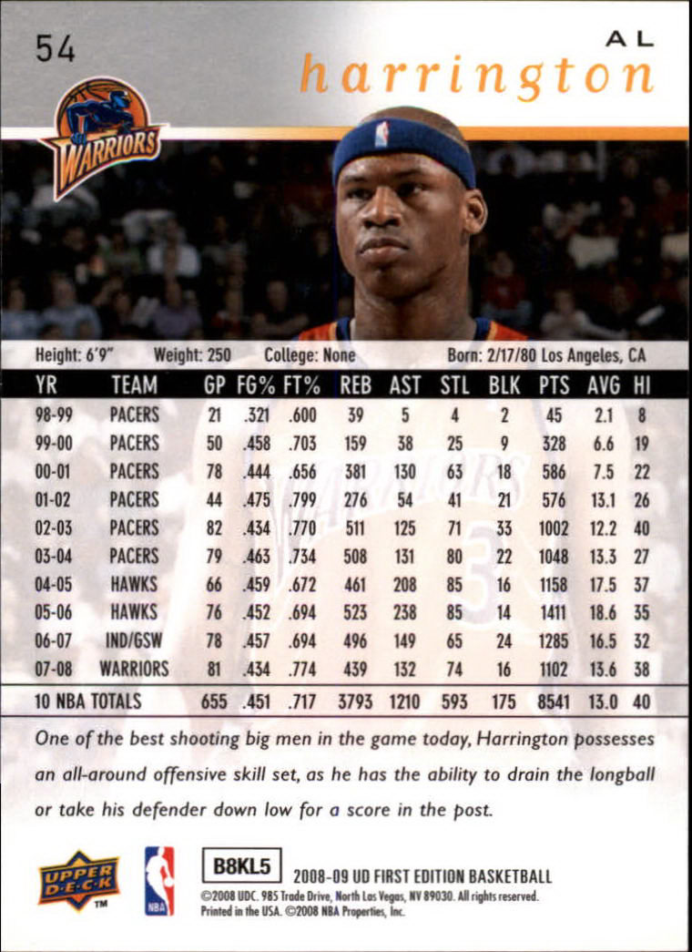 2008-09 Upper Deck First Edition Basketball Card Pick - Picture 89 of 361
