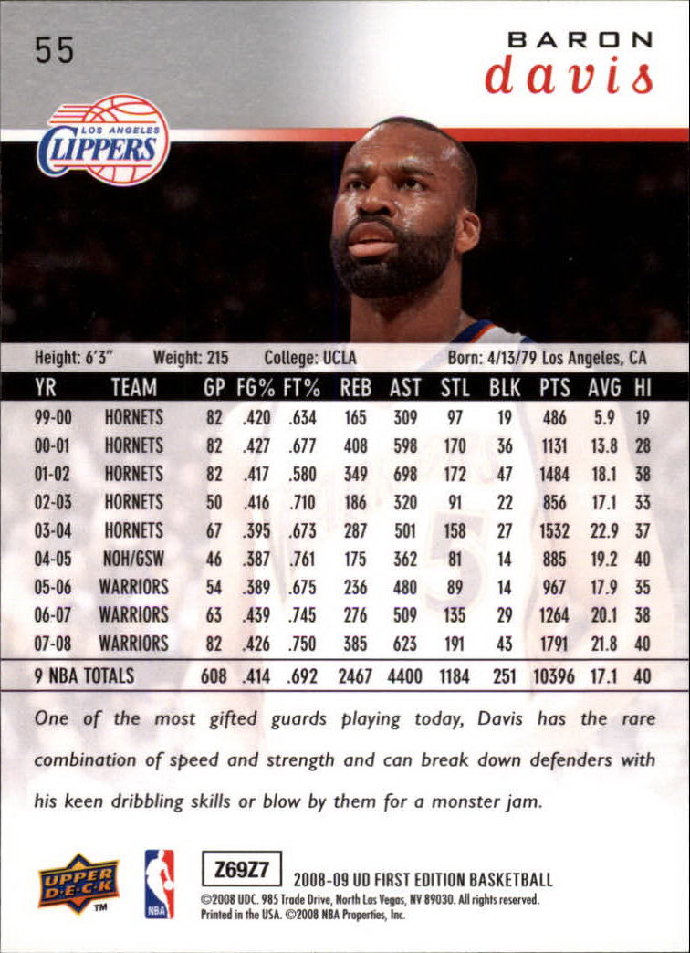 2008-09 Upper Deck First Edition Basketball Card Pick - Picture 91 of 361