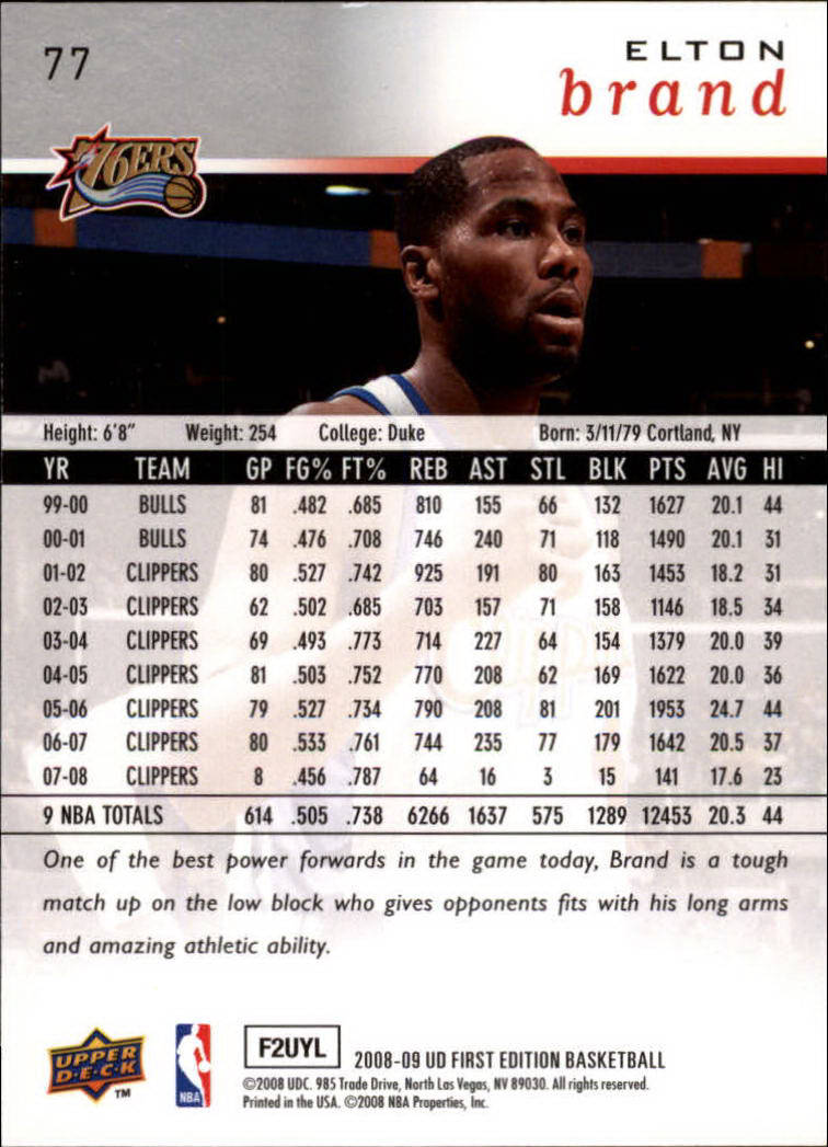 2008-09 Upper Deck First Edition Basketball Card Pick - Picture 125 of 361