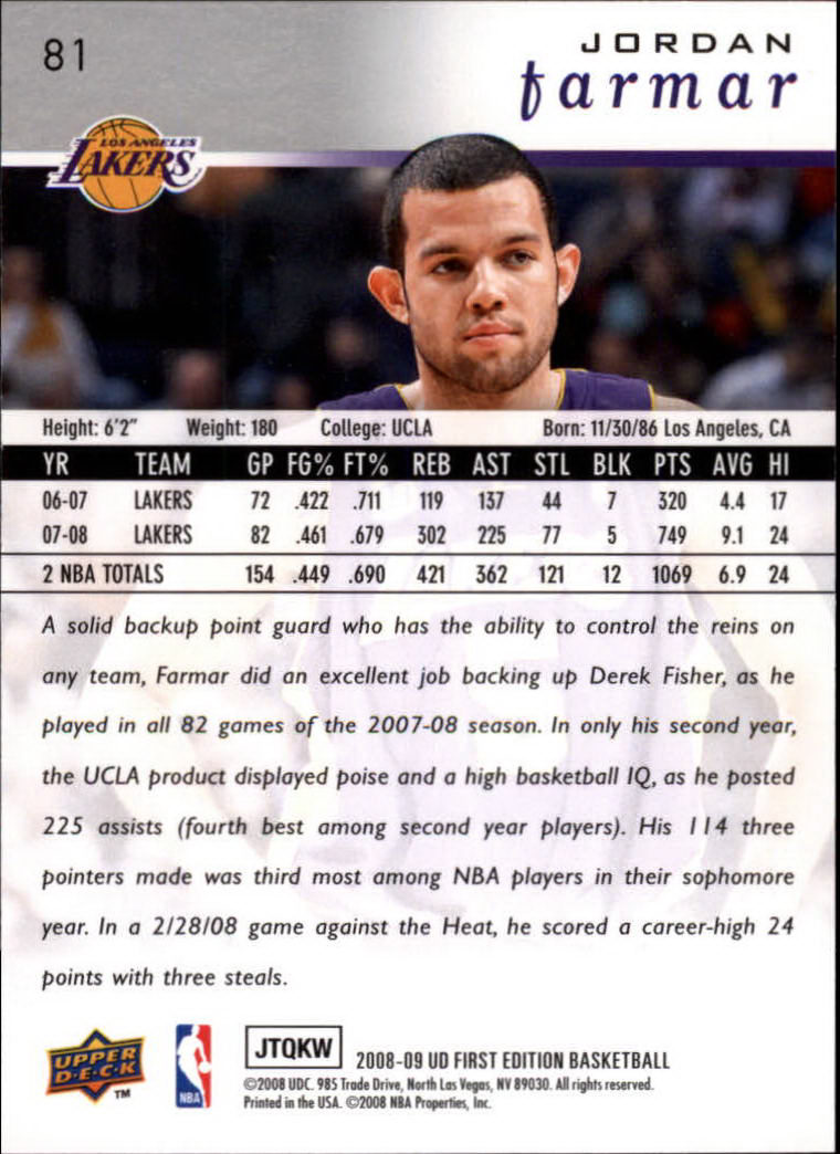 2008-09 Upper Deck First Edition Basketball Card Pick - Picture 129 of 361