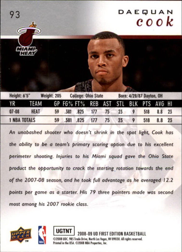 2008-09 Upper Deck First Edition Basketball Card Pick - Picture 143 of 361
