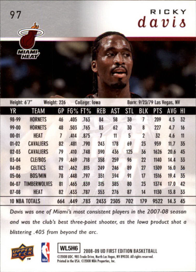 2008-09 Upper Deck First Edition Basketball Card Pick - Picture 149 of 361