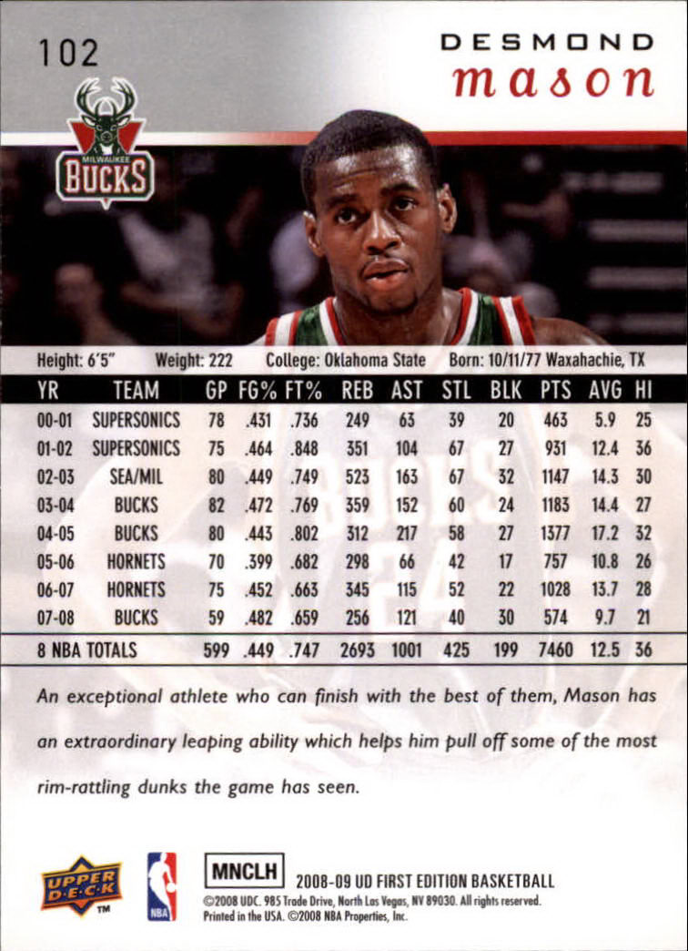 2008-09 Upper Deck First Edition Basketball Card Pick - Picture 159 of 361