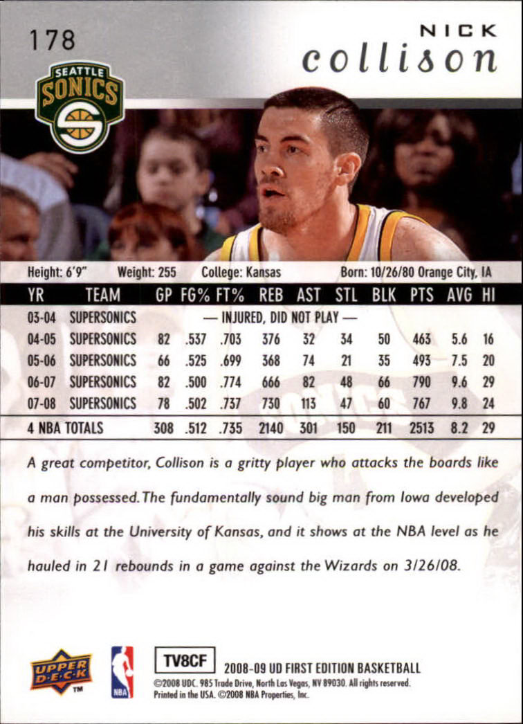 2008-09 Upper Deck First Edition Basketball Card Pick - Picture 275 of 361