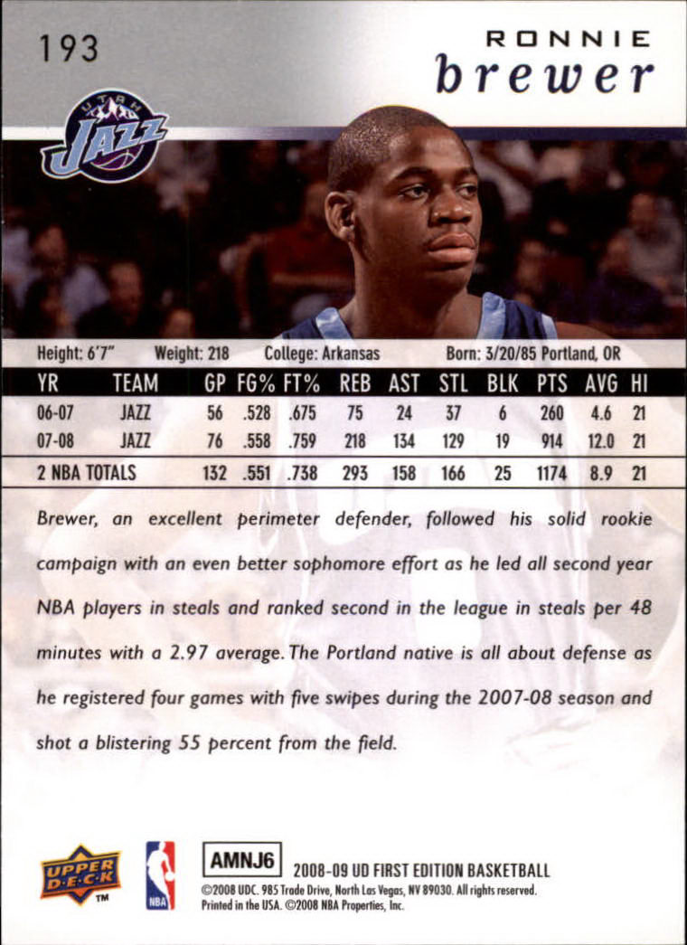 2008-09 Upper Deck First Edition Basketball Card Pick - Picture 303 of 361
