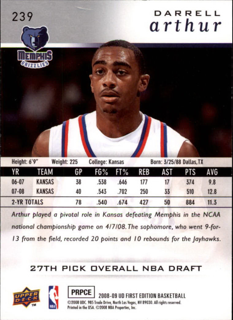 2008-09 Upper Deck First Edition Basketball Card Pick - Picture 339 of 361