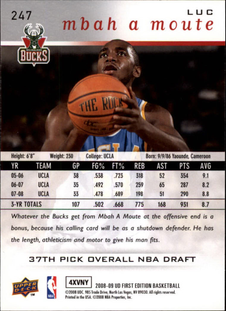 2008-09 Upper Deck First Edition Basketball Card Pick - Picture 347 of 361