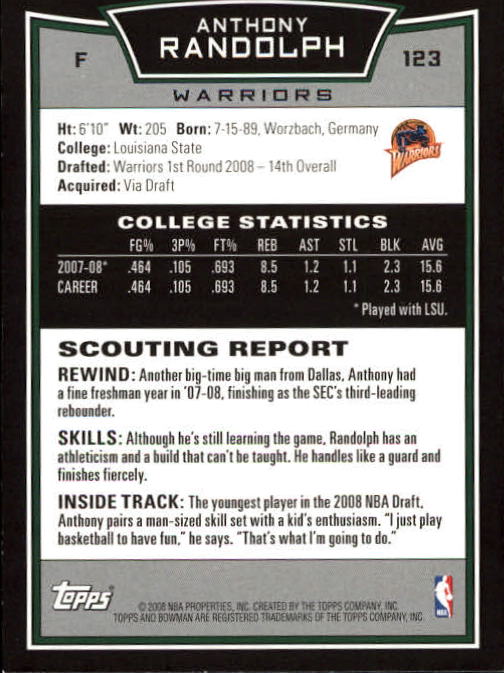 A2454- 2008-09 Bowman Basketball #s 1-150 +Rookies -You Pick- 10+ FREE US SHIP - Picture 113 of 133