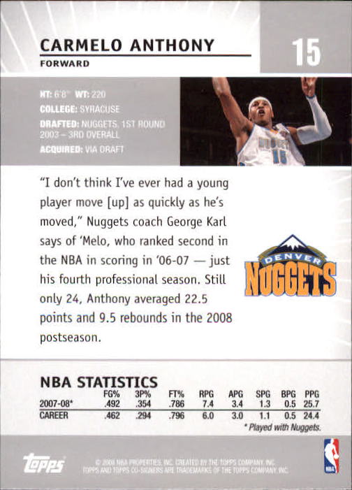 2008-09 Topps Co-Signers Basketball YOU PICK - Picture 29 of 238