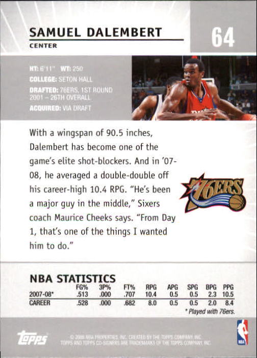 2008-09 Topps Co-Signers Basketball YOU PICK - Picture 117 of 238