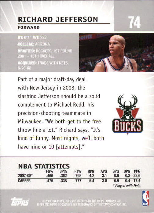 2008-09 Topps Co-Signers Basketball YOU PICK - Picture 137 of 238