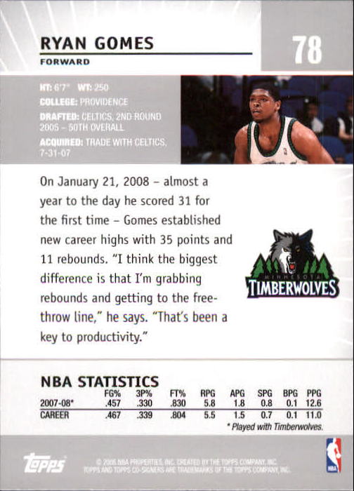 2008-09 Topps Co-Signers Basketball YOU PICK - Picture 145 of 238
