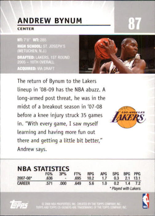 2008-09 Topps Co-Signers Basketball YOU PICK - Picture 163 of 238