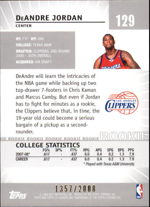 2008-09 Topps Co-Signers Basketball YOU PICK - Picture 222 of 238
