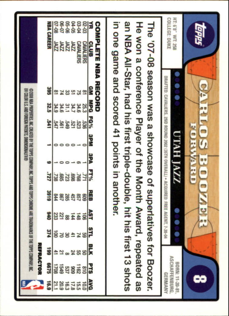 2008/2009 tarjetas paralelas refractoras de baloncesto cromadas parte 2 Topps - Imagen 9 de 255