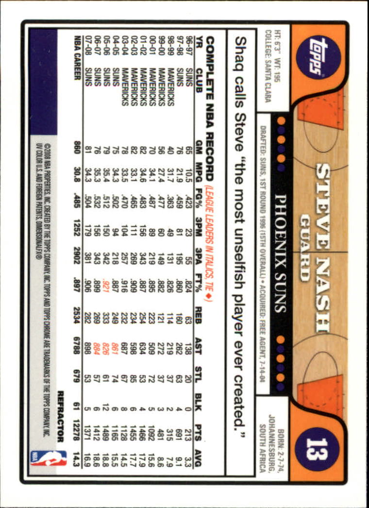 2008/2009 tarjetas paralelas refractoras de baloncesto cromadas parte 2 Topps - Imagen 15 de 255