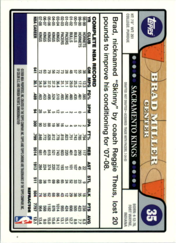 2008/2009 tarjetas paralelas refractoras de baloncesto cromadas parte 2 Topps - Imagen 29 de 255