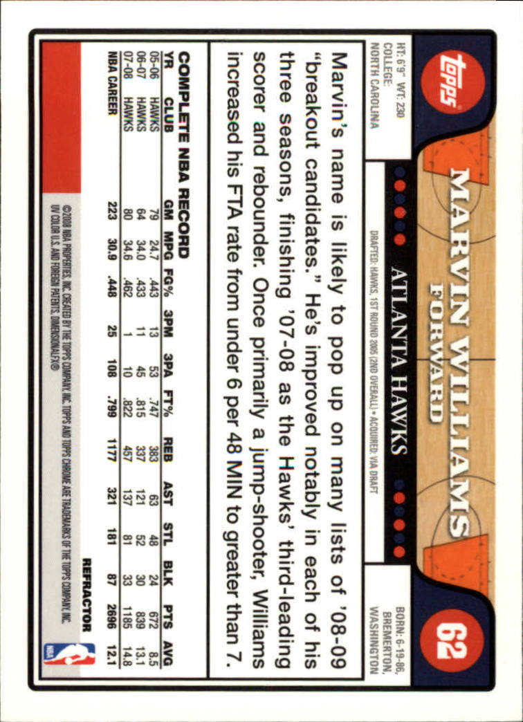 2008/2009 tarjetas paralelas refractoras de baloncesto cromadas parte 2 Topps - Imagen 47 de 255