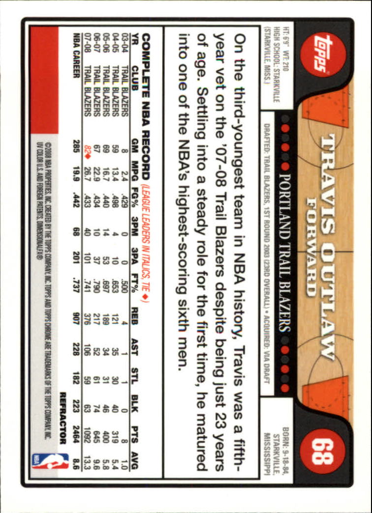 2008/2009 tarjetas paralelas refractoras de baloncesto cromadas parte 2 Topps - Imagen 53 de 255