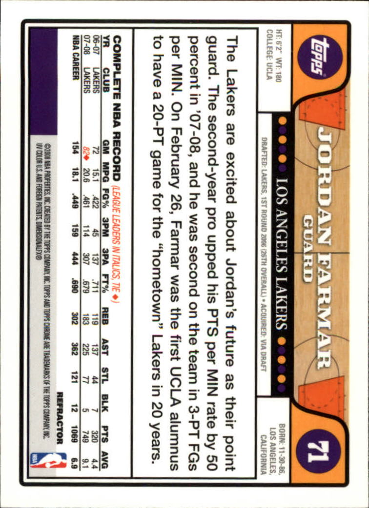 2008/2009 tarjetas paralelas refractoras de baloncesto cromadas parte 2 Topps - Imagen 55 de 255