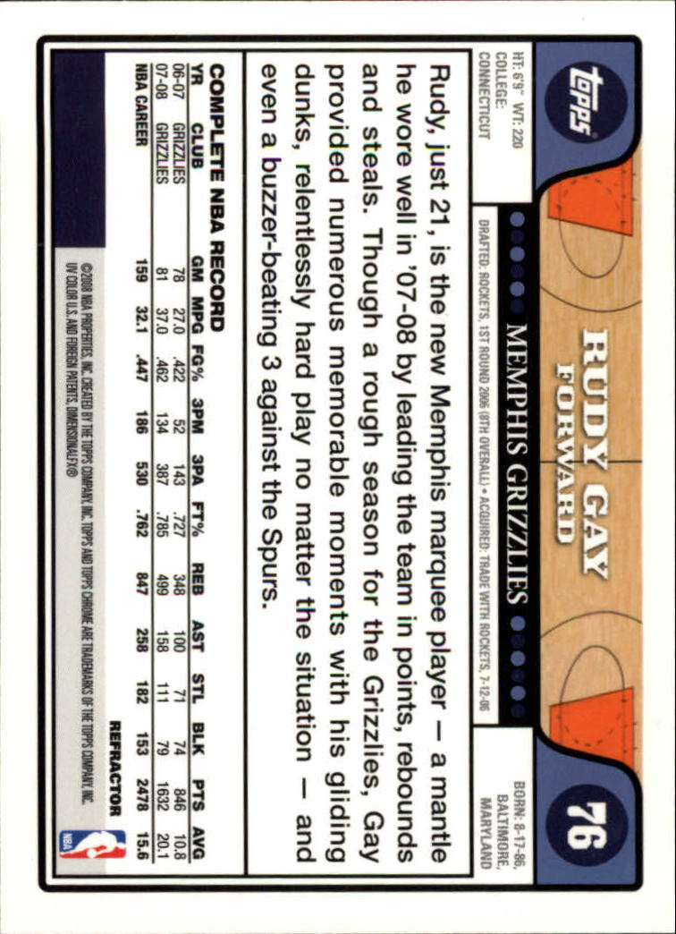 2008/2009 tarjetas paralelas refractoras de baloncesto cromadas parte 2 Topps - Imagen 59 de 255
