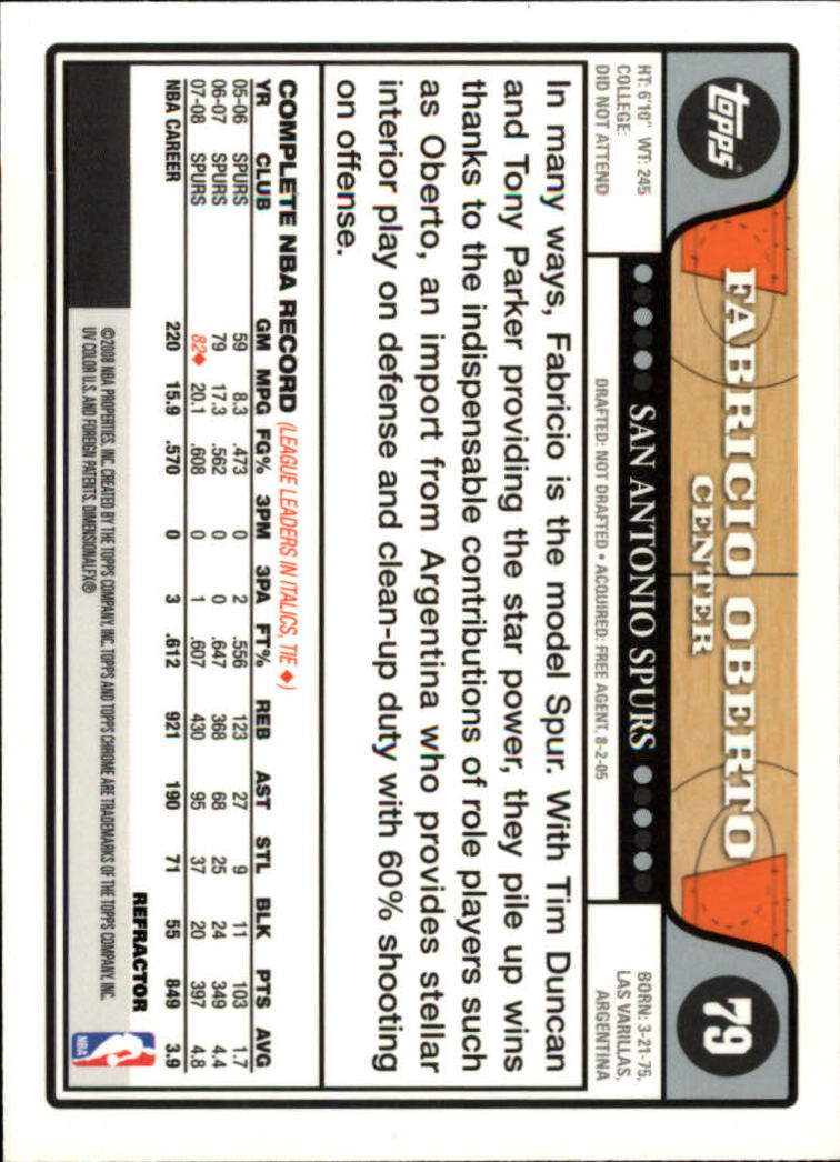 2008/2009 tarjetas paralelas refractoras de baloncesto cromadas parte 2 Topps - Imagen 61 de 255