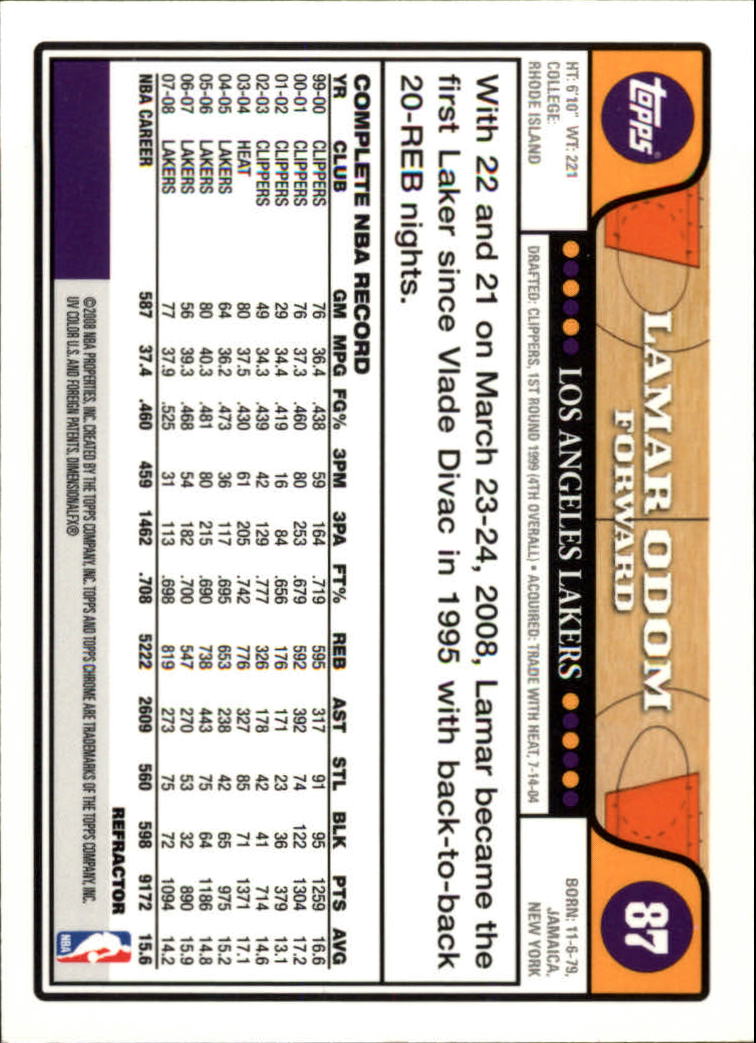 2008/2009 tarjetas paralelas refractoras de baloncesto cromadas parte 2 Topps - Imagen 67 de 255