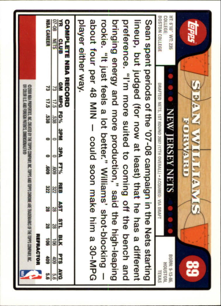 2008/2009 tarjetas paralelas refractoras de baloncesto cromadas parte 2 Topps - Imagen 69 de 255