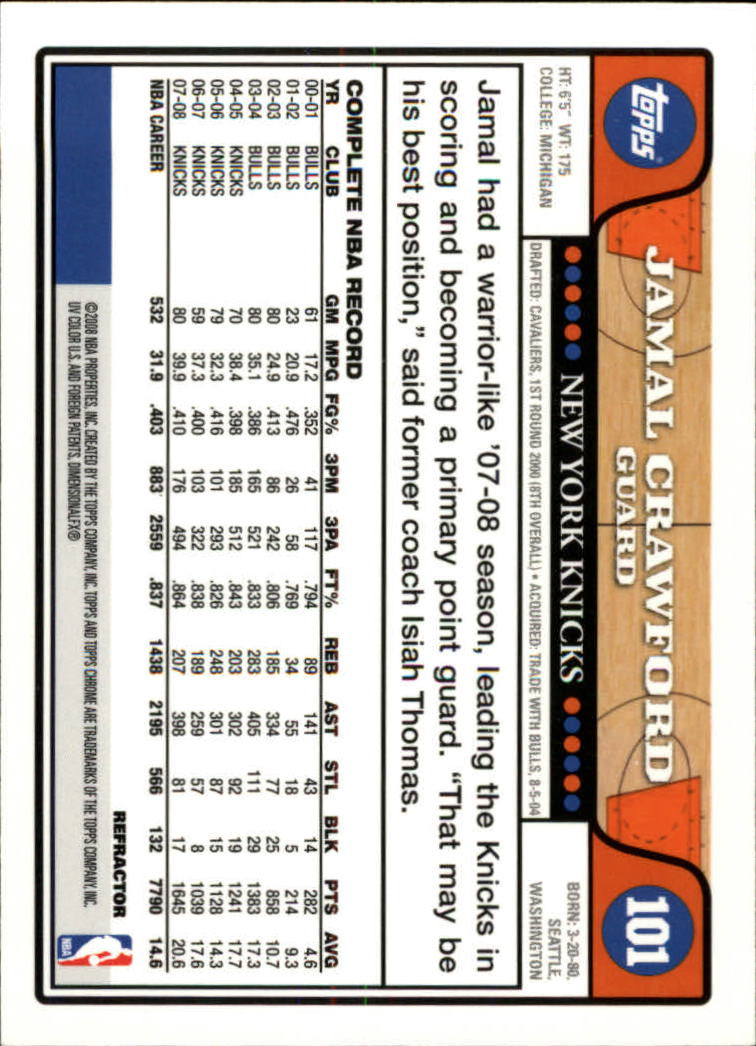 2008/2009 tarjetas paralelas refractoras de baloncesto cromadas parte 2 Topps - Imagen 75 de 255