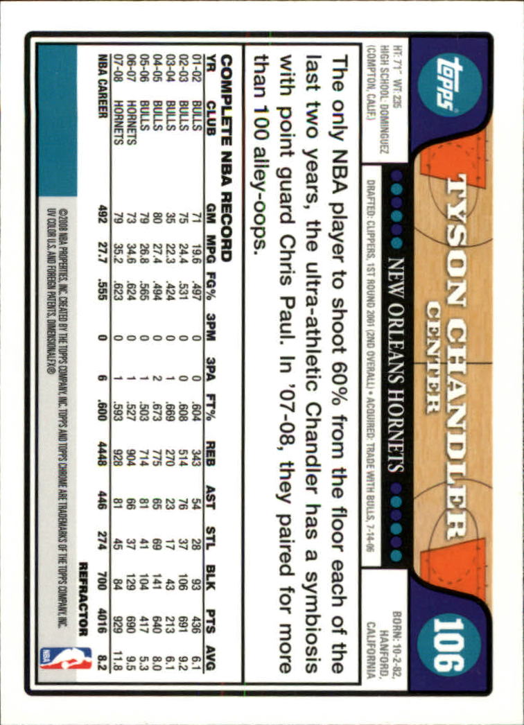 2008/2009 tarjetas paralelas refractoras de baloncesto cromadas parte 2 Topps - Imagen 83 de 255