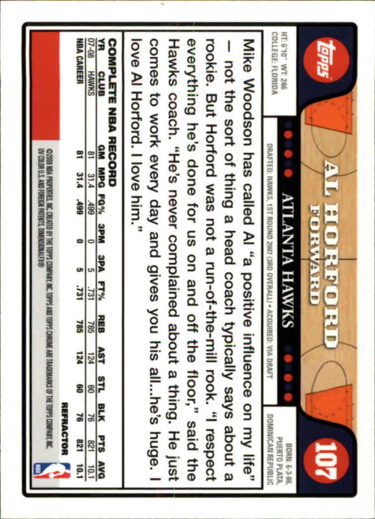 2008/2009 tarjetas paralelas refractoras de baloncesto cromadas parte 2 Topps - Imagen 85 de 255