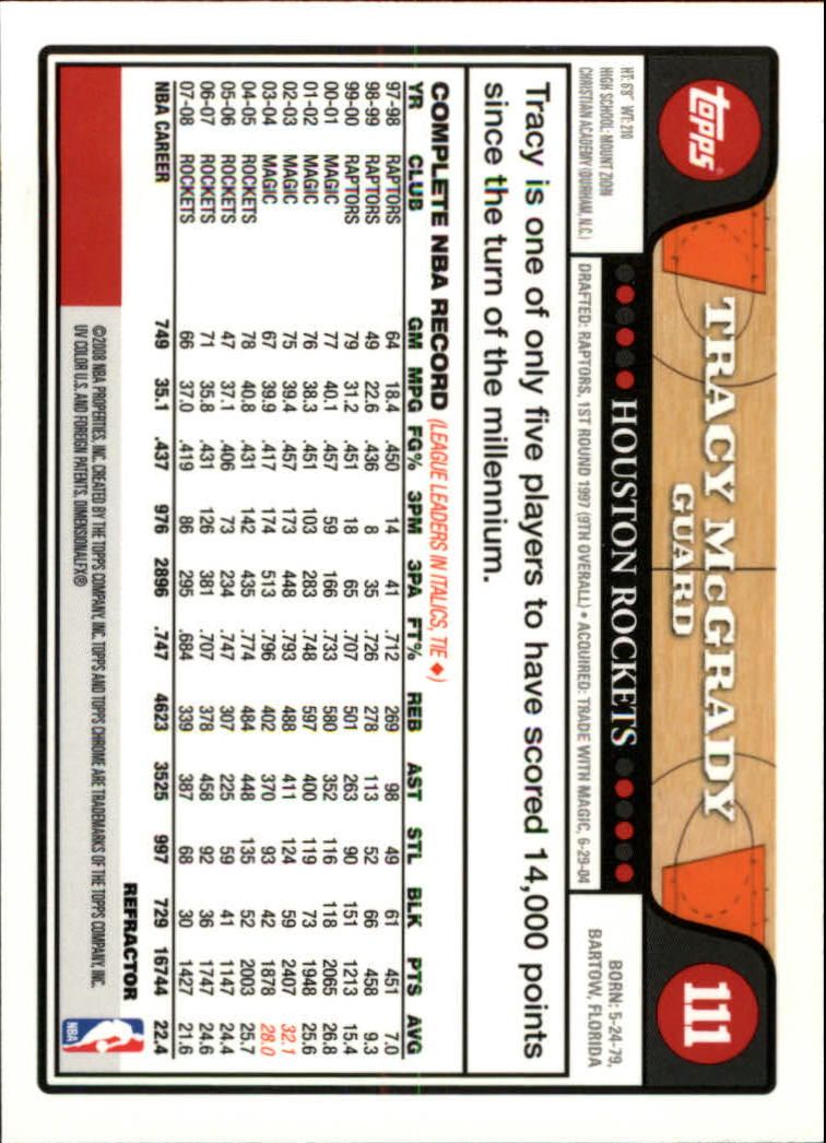 2008/2009 tarjetas paralelas refractoras de baloncesto cromadas parte 2 Topps - Imagen 89 de 255