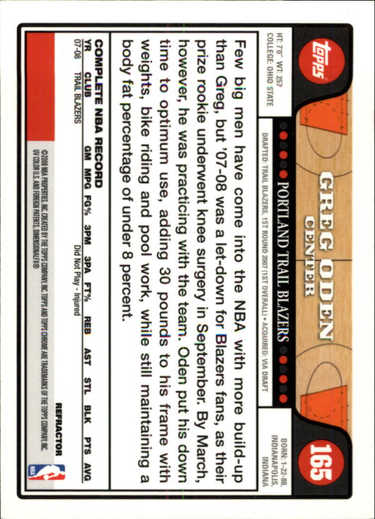 2008/2009 tarjetas paralelas refractoras de baloncesto cromadas parte 2 Topps - Imagen 111 de 255