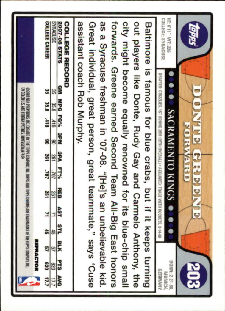 2008/2009 tarjetas paralelas refractoras de baloncesto cromadas parte 2 Topps - Imagen 127 de 255