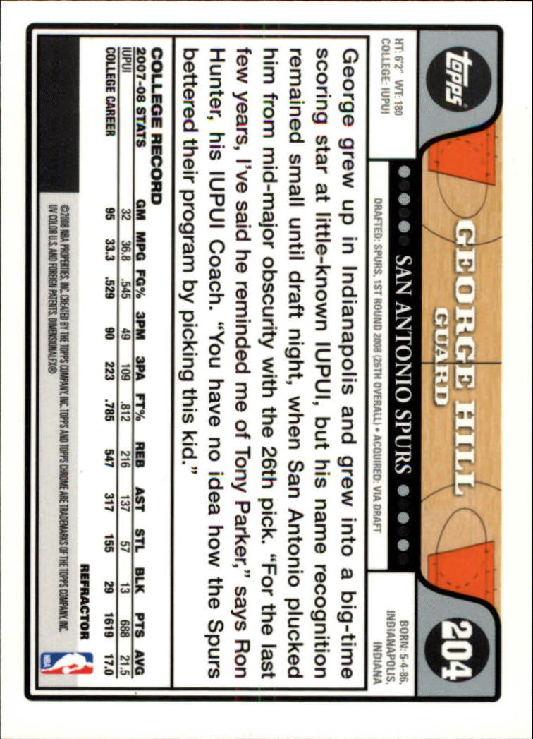 2008/2009 tarjetas paralelas refractoras de baloncesto cromadas parte 2 Topps - Imagen 129 de 255
